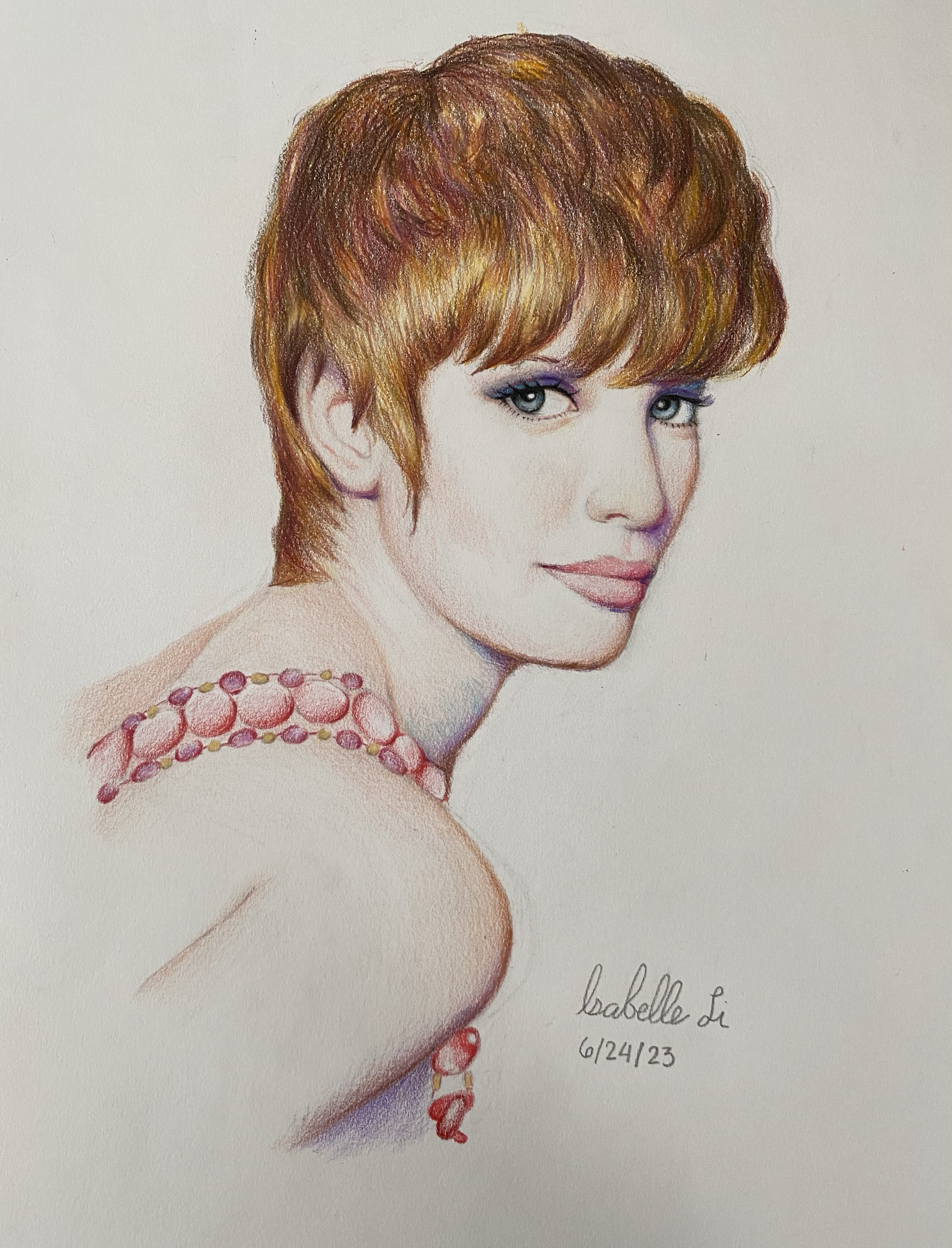 woman color pencil